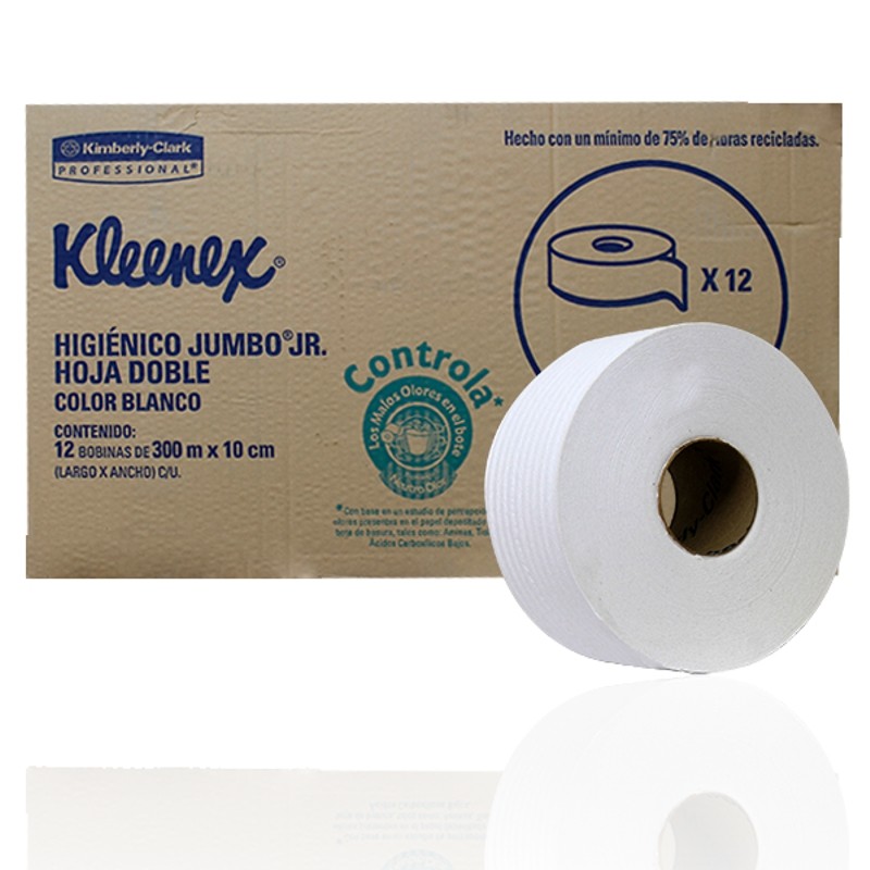 HIGIENICO JUMBO JUNIOR KLEENEX CON 12 DE 300 MTS