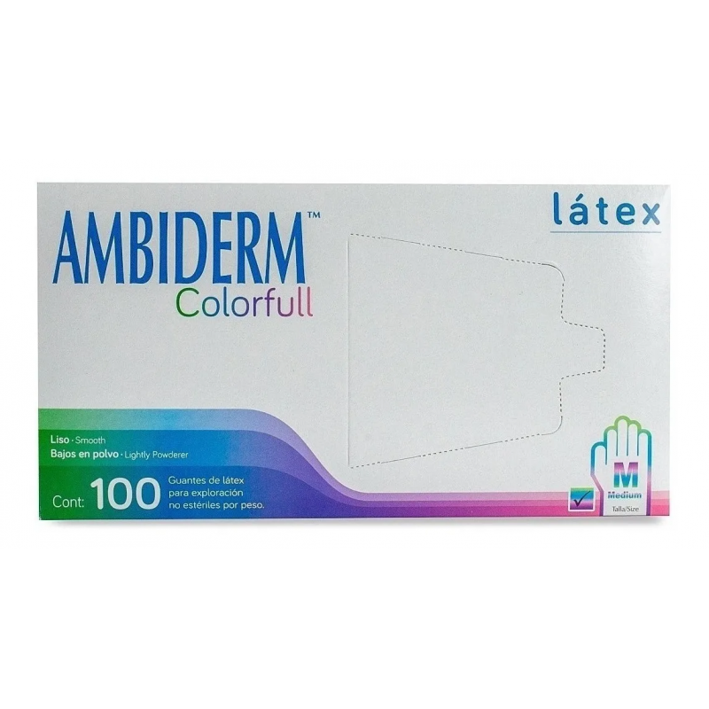 GUANTE LATEX COLOFULL AMBIDERM