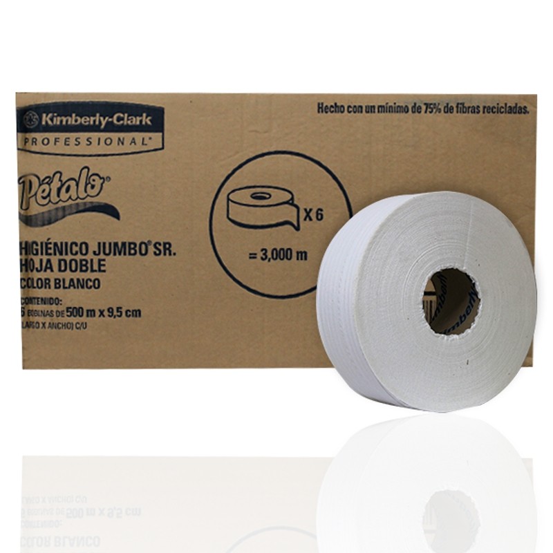 HIGIENICO JUMBO MASTER PETALO CON 6 DE 500 MTS