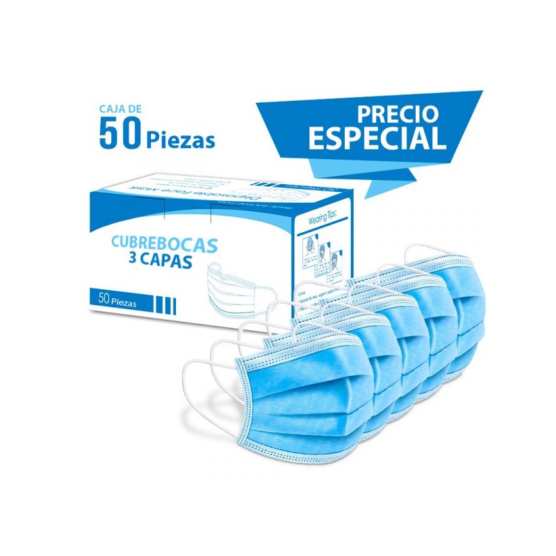 CUBREBOCAS CAJA CON 50 PZAS